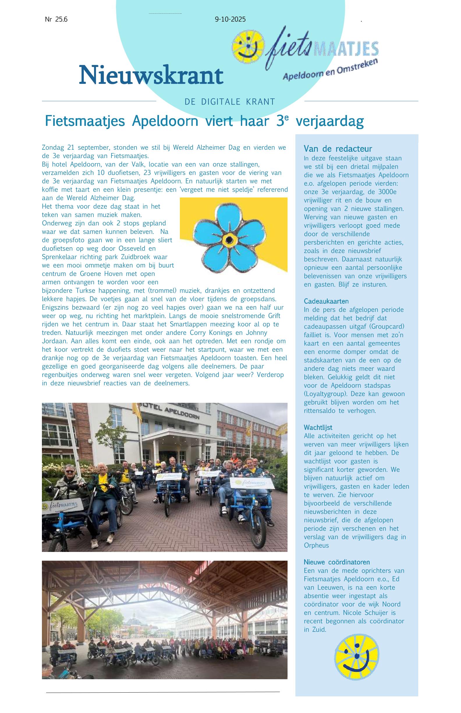 Nieuwsbrief Fietsmaatjes augustus 2025
