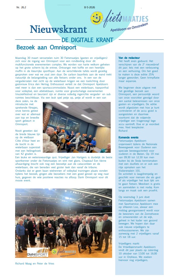 Nieuwskrant mei 2026