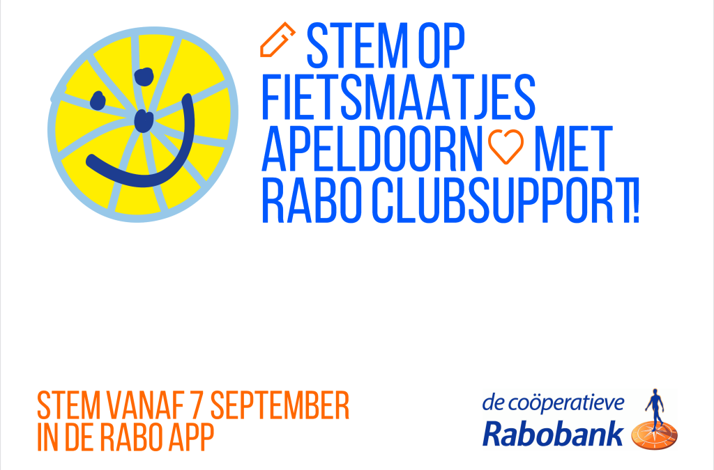 Rabo ClubSupport 2026 – Stem vanaf 7 september op Fietsmaatjes Apeldoorn